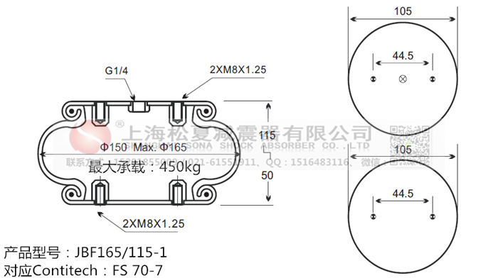 JBF165/115-1橡膠<a href='http://www.gwclcustomerapp.com/' target='_blank'><u>空氣彈簧</u></a>